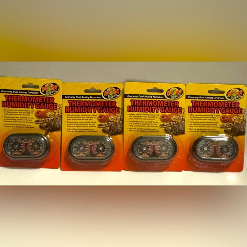 Zoo Med dual Reptile thermometer, and humidity gauge.